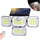 333 LED Solar Motion Sensor Light Outdoor Waterproof Security Lamp - Black